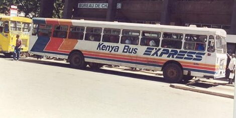 An image of the Kenya Bus Express plying the Nairobi road