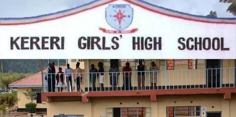 An image of students in a parade at Kereri Girls High School