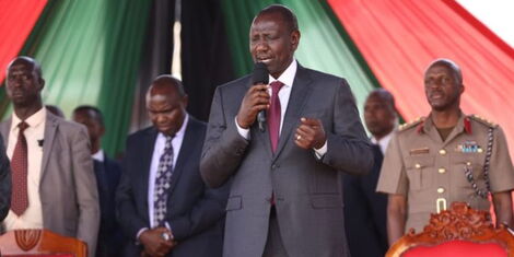 President William Ruto leads in prayers during the National Prayer Day at Nyayo National Stadium on February 14, 2023. 