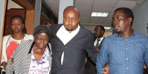 An undated image of Sarah Kabiru's family in court