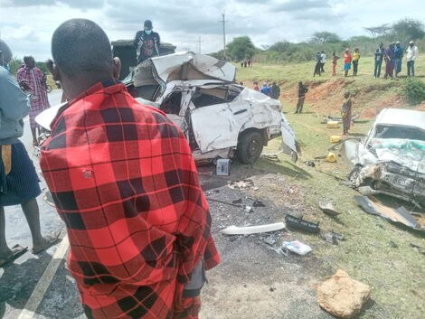 Vehicles involved in a road accident near the IIbisil area on Saturday morning, January 22, 2022.