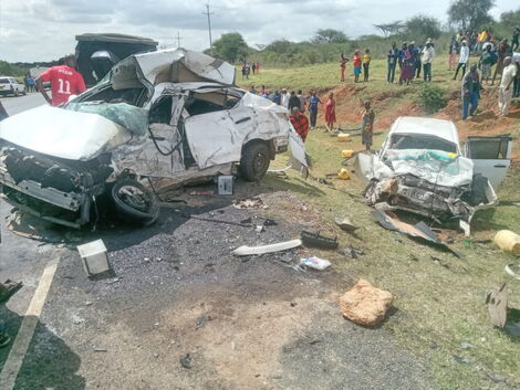 Vehicles involved in a road accident near the IIbisil area on Saturday morning, January 22, 2022.