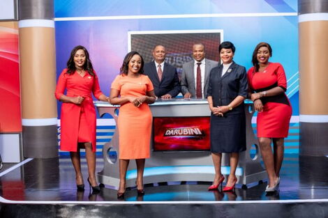 Veteran News anchors inside the revamped KBC studio