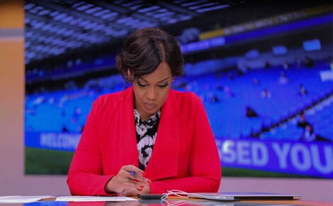 Citizen TV journalist Victoria Rubadiri during news bulletin on June 1, 2021.