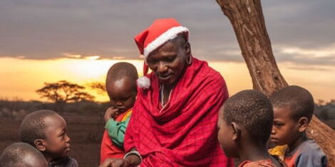 A Masaai elder with children 