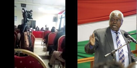 A Collage of the Screen grab from the Viral Tharaka Nithi Video and the CBC Task Force chairman