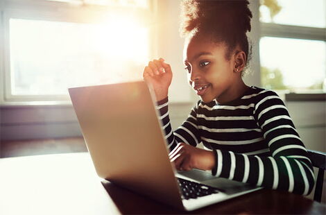 File image of a child in a virtual class
