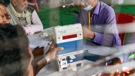 Elections officials observing the voting process in India on Wednesday June 22, 2022