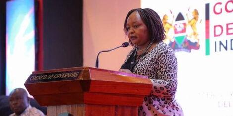 Kirinyaga Anne Waiguru address governors in Mombasa on Thursday, September 15, 2022
