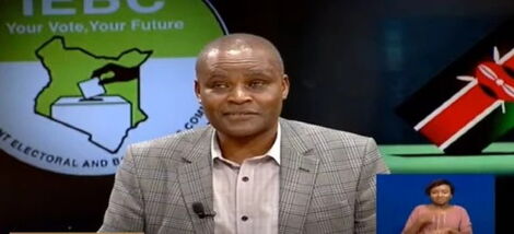 IEBC commissioner Francis Wanderi during an interview on Citizen TV on Monday April 11, 2022