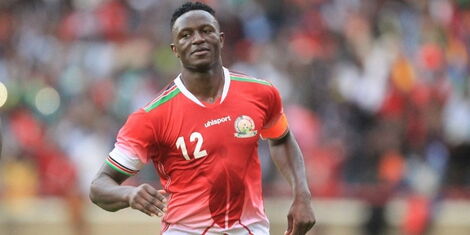 Footballer Victor Wanyama during a past Harambee Stars Match