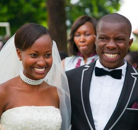 Waturi Wakairu Wamboye and her husband Ernest Wakhusama Wamboye pictured during their wedding in September 2012.