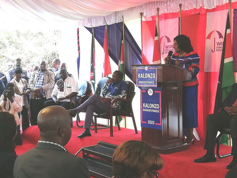 Former CAS Wavinya Ndeti Speaking at Kalonzo Musyoka Center on Friday April 15, 2022
