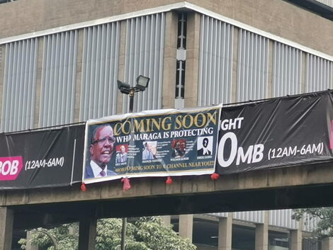 A banner of CJ Maraga in Nairobi on June 12, 2020.