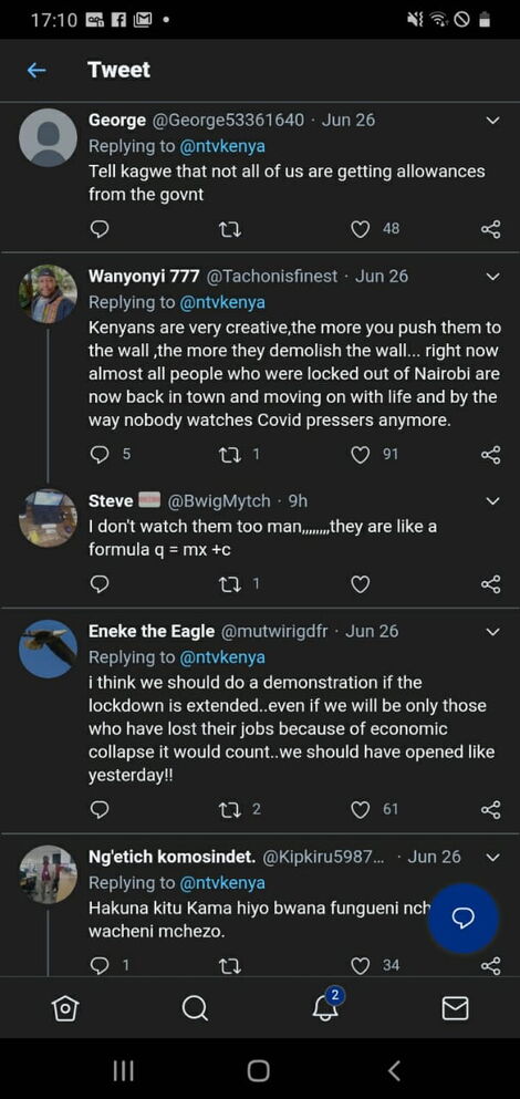 Some of the tweets from angry Kenyans 