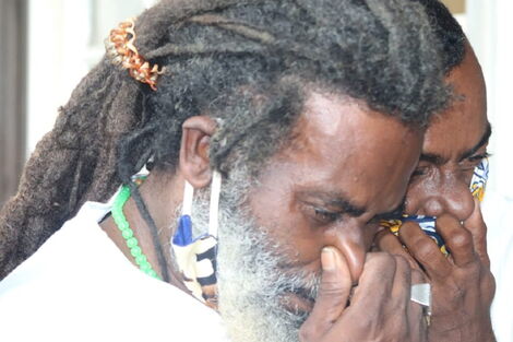 Omar Lali, the late Keroche heiress boyfriend, celebrates after DPP Noording Haji terminates court proceedings against him on Thursday, July 16.