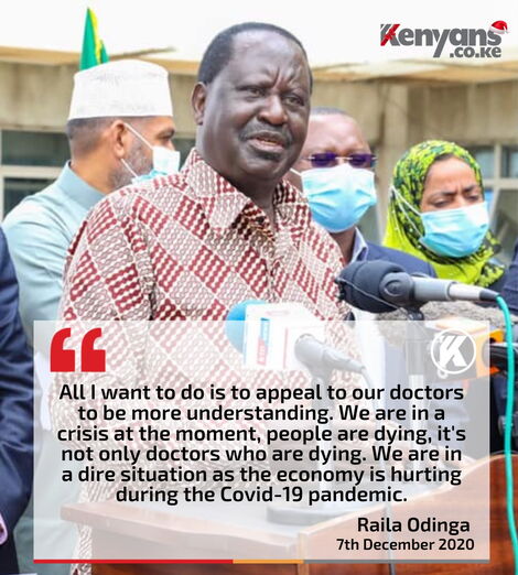 ODM leader Raila Odinga's sentiments that have elicited a reaction from Kenyans