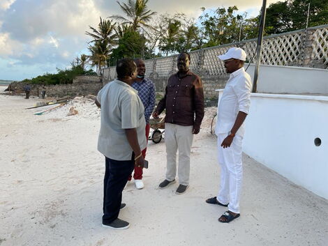 ODM leader Raila Odinga meeting with Cotu boss Francis Atwoli, MP Caleb Amisi & Davidson Wakairu in Kilifi on July 20, 2021