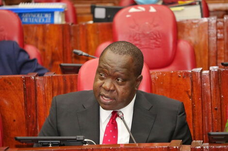 Interior CS Fred Matiang'i in Parliament on Wednesday, September 1, 2021