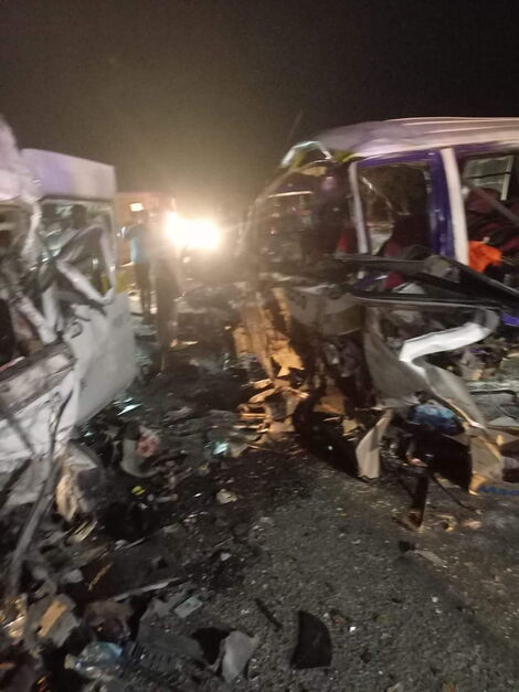 Scenes of the multiple vehicle accident along Mombasa-Malindi Highway on Saturday night, December 11, 2021