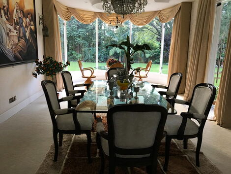 The dining area of the Ksh750 million Muthaiga mansion.