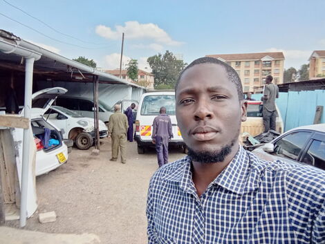 Dennis Were who restored a beaten-up 1986 Peugeot 504.