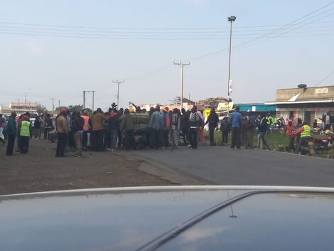 Protesters in Rongai Constituency, Nakuru County.