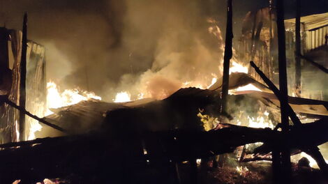 Fire engulfs part of the Gikomba market on Thursday, November 24, 2022