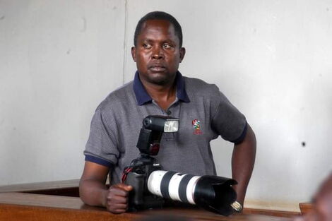 Photojournalist George Mulala while working as a staff photographer at Standard Media Group