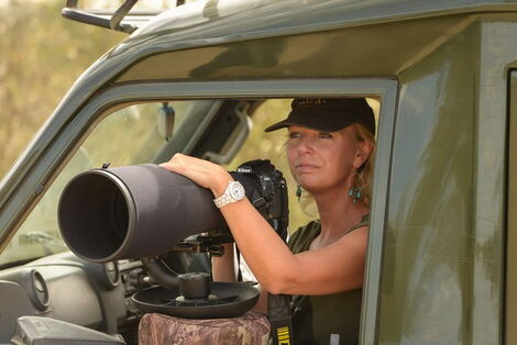 Wildlife Enthusiast Margaret Raggett during a past game drive