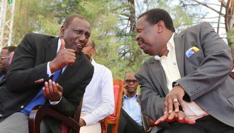 An image of Mudavadi and Ruto