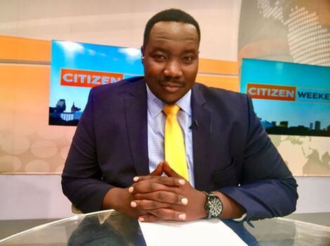 Citizen TV anchor Willis Raburu pictured during a past news bulletin