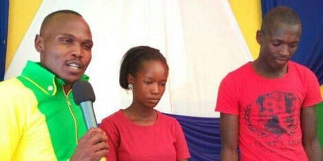 Wilson Mutura and Ann Wambui during their humble wedding in January, 2017