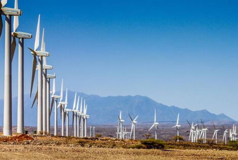 Wind Power turbines installed at Lake Turkana