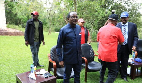 Wiper Leader Kalonzo Musyoka with other delegates at the SK Command Center on Thursday, June 2, 2022.