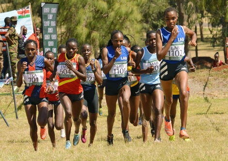 The women’s 10 km race at this year’s KDF Annual Cross-country Championship held at the Moi Airbase in Eastleigh Nairobi on Friday 29 January 2021