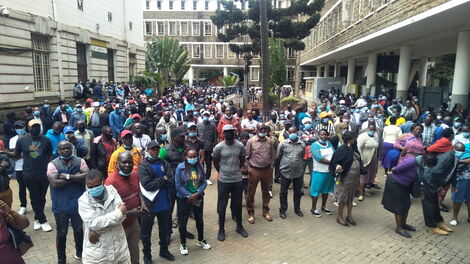 Nairobi Employees During a Strike Staged Outside City Hall on Wednesday October 13 