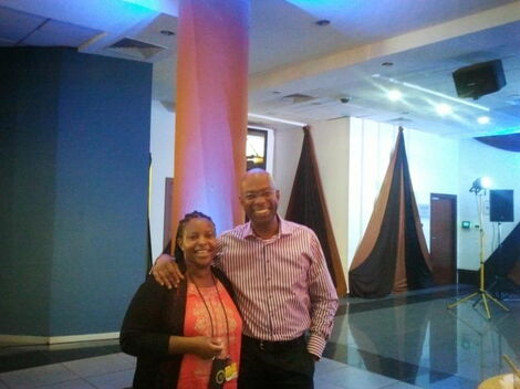 World Wide Web Foundation’s Director of Research Catherine Adeya (left) with the late former Safaricom CEO Bob Collymore.