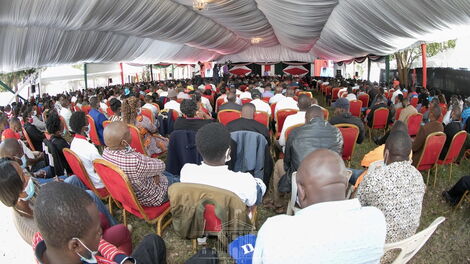 Youth following President Uhuru Kenyatta's speech at Sagana State Lodge, Sunday January 31, 2021. 