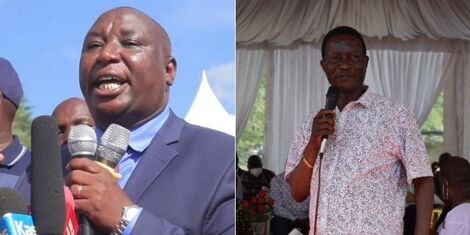 A collage image of Kipkelion West MP Hillary Kiplang'at and Kasipiul MP Charles Ong’ undo. 
