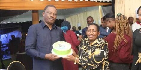 National Assembly Speaker Justin Muturi (left) and billionaire Mary Wambui Mungai surprise birthday party on May 6, 2022..jpg (4