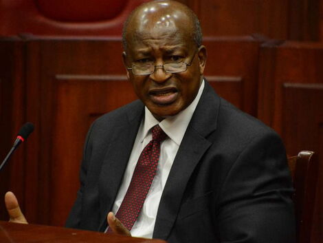 AG Paul Kihara appearing before a parliamentary committee in 2019.