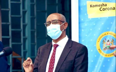 Health CAS Rashid Aman addressing a presser at Afya House on Monday May 11, 2020.