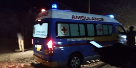 An ambulance packed near the scene of crime on Wednesday, April 21.