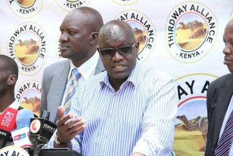 Thirdway Alliance leader Ekuru Aukot addresses the media in 2019