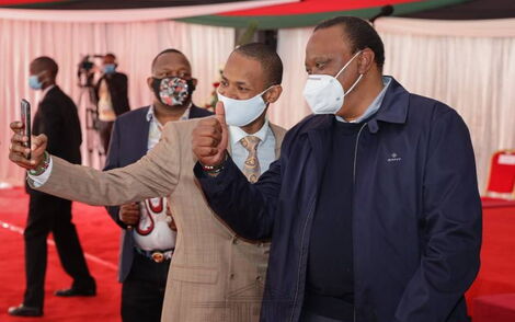 President Uhuru Kenyatta and Embakasi East MP Babu Owino