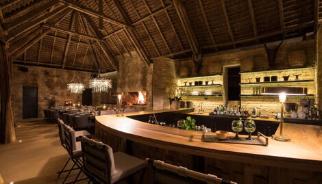 The bar and lounging area inside Sirai House.