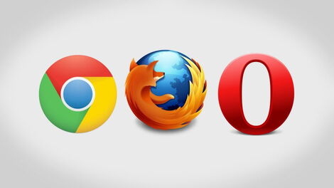 Web browsers Chrome, Mozilla Firefox and Opera Mini