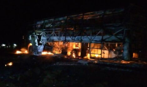 Aftermath of the bus fire incident in Masimba area on November 3, 2020.