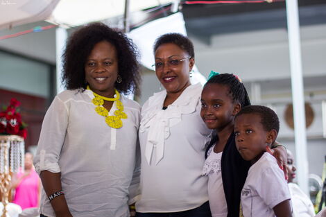 Dr Catherine Nyongesa (L) and friends pose for a photo on her birthday in 2019 at Raddison Blue